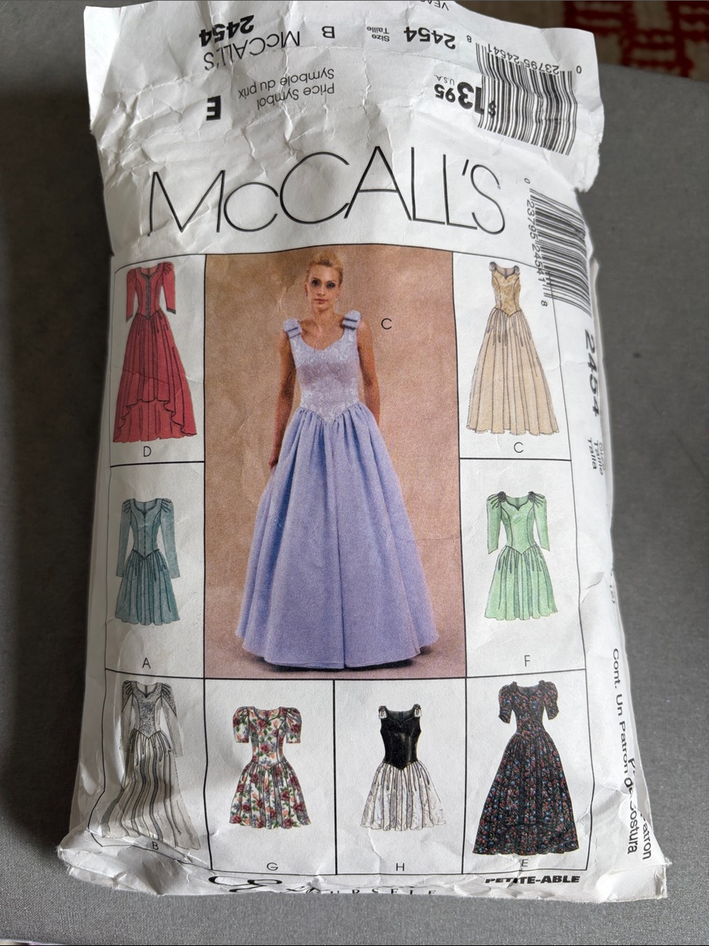 McCall’s used sewing pattern 2454 size 8-10-12